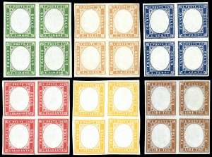 1863 - IV emissione, serie completa, tinte ... 
