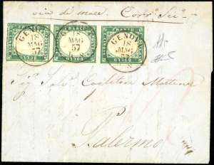 1855 - 5 cent. verde smeraldo (13d), ... 