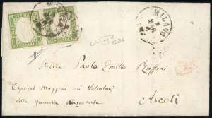 1861 - 5 cent. verde oliva chiaro (13Bb), ... 