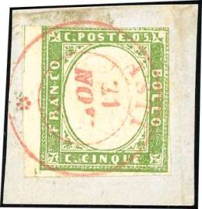 1862 - 5 cent. verde giallastro (13Da), ... 