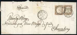 1858 - 10 cent. terra dombra giallognolo ... 