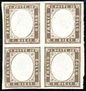 1859 - 10 cent. bruno grigiastro (14A), ... 