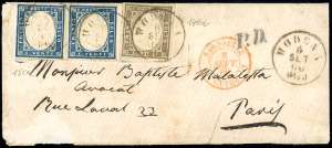 1860 - 10 cent. bruno chiaro rosaceo, 20 ... 