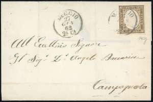 1862 - 10 cent. bruno grigio olivastro ... 
