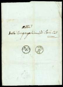 1862 - 10 cent. bistro oliva, 2 ... 