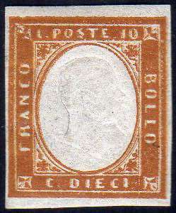 1862 - 10 cent. arancio rossastro (14Dh), ... 