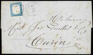 1857 - 20 cent. (15), francobollo tendente ... 