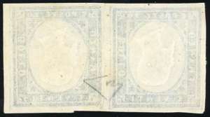 1860 - 20 cent. azzurro grigio, ... 