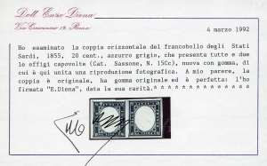 1860 - 20 cent. azzurro grigio, ... 