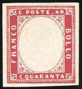 1860 - 40 cent. carminio lillaceo (16Cb), ... 