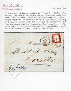 1861 - 40 cent. rosso vermiglio, ... 