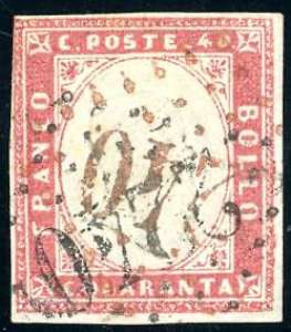 1863 - 40 cent. vermiglio smorto (16Fa), ... 