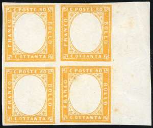 1861 - 80 cent. giallo arancio, senza ... 