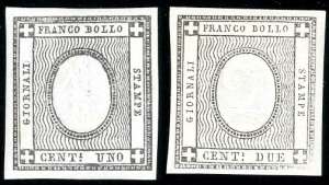 1861 - Centesimi per stampati (19/20), il 2 ... 