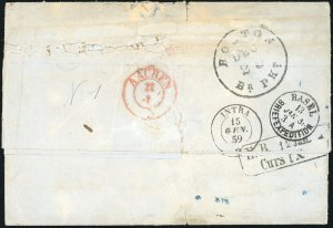 1859 - Lettera non affrancata da ... 