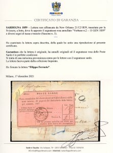 1859 - Lettera non affrancata da ... 