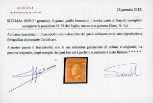 1859 - 1/2 grano giallo brunastro, ... 