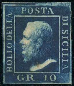 1859 - 10 grana indaco (12b), perfetto, ... 