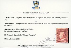 1859 - 50 grana lacca bruno (14), ... 