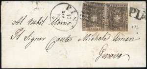 1860 - 10 cent. bruno scuro (Toscana 19b), ... 