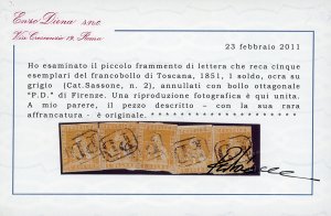 1851 - 1 soldo ocra su grigio (2), ... 