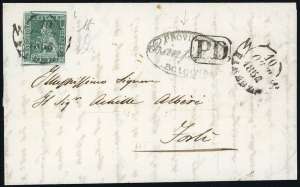 1854 - 4 crazie verde su grigio (6), ... 