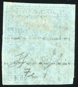 1851 - 6 crazie azzurro scuro su ... 