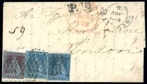 1852 - 2 crazie azzurro vivo, 6 crazie ... 