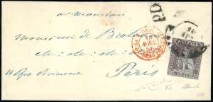 1856 - 9 crazie bruno violaceo su azzurro ... 