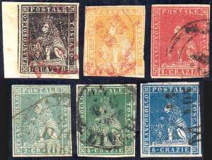 1857 - Seconda emissione (10/15), lievi ... 