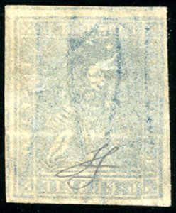 1857 - 6 crazie azzurro, II ... 