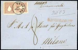 1861 - 10 soldi bruno, II tipo (31), due ... 