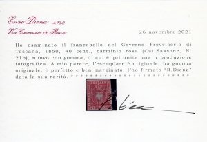 1860 - 40 cent. carminio rosa ... 