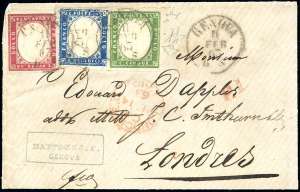 1863 - 15 cent. azzurro (11), in ... 