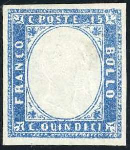 1863 - 15 cent. azzurro grigio (11e), gomma ... 