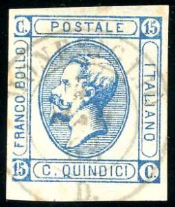 1863 - 15 cent. Litografico, I tipo, senza ... 