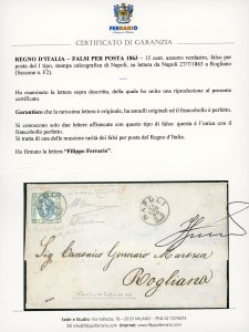 1863 - 15 cent. Litografico, falso ... 