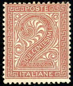 1863 - 2 cent. De La Rue, tiratura di Londra ... 