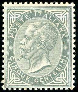 1863 - 5 cent. De La Rue, tiratura di Londra ... 