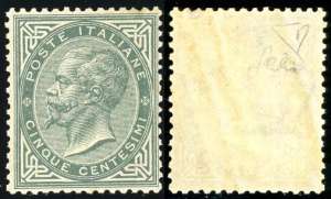 1865 - 5 cent. De La Rue, tiratura ... 