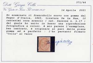 1863 - 10 cent. De La Rue, ... 