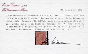 1863 - 10 cent. De La Rue, ... 