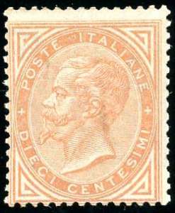 1863 - 10 cent. De La Rue, tiratura di ... 