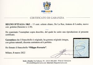 1863 - 15 cent. De La Rue (L18), ... 