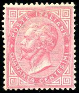 1863 - 40 cent. De La Rue, tiratura di ... 
