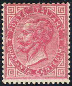 1863 - 40 cent. De La Rue, tiratura di ... 