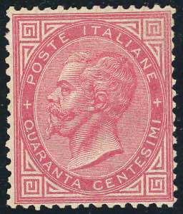 1863 - 40 cent. De La Rue, tiratura di ... 