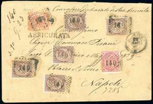 1868 - 2 lire, 30 cent., cinque esemplari, ... 