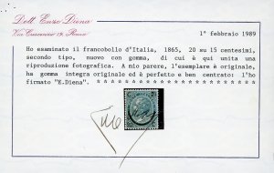 1865 - 20 cent. su 15 cent. Ferro ... 
