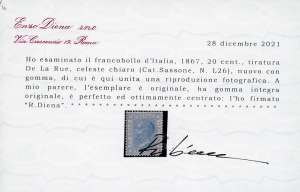 1867 - 20 cent. celeste chiaro, ... 